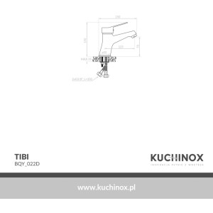 Kuchinox Bateria umywalkowa stojąca z korkiem Tibi chrom