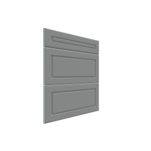 Szary front szafki kuchennej t.b.t. do zabudowy, widok szczegółowy.