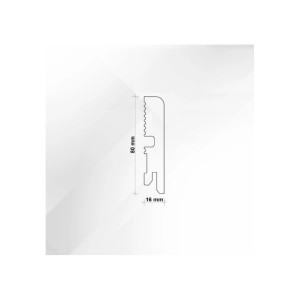 Rysunek profilu listwy przypodłogowej t.b.t. o wymiarach 80 mm i 16 mm.