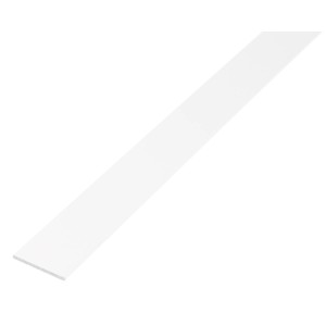 Płaski, biały profil BA, powlekany tworzywem, 2x30x1000 mm, z aluminium.
