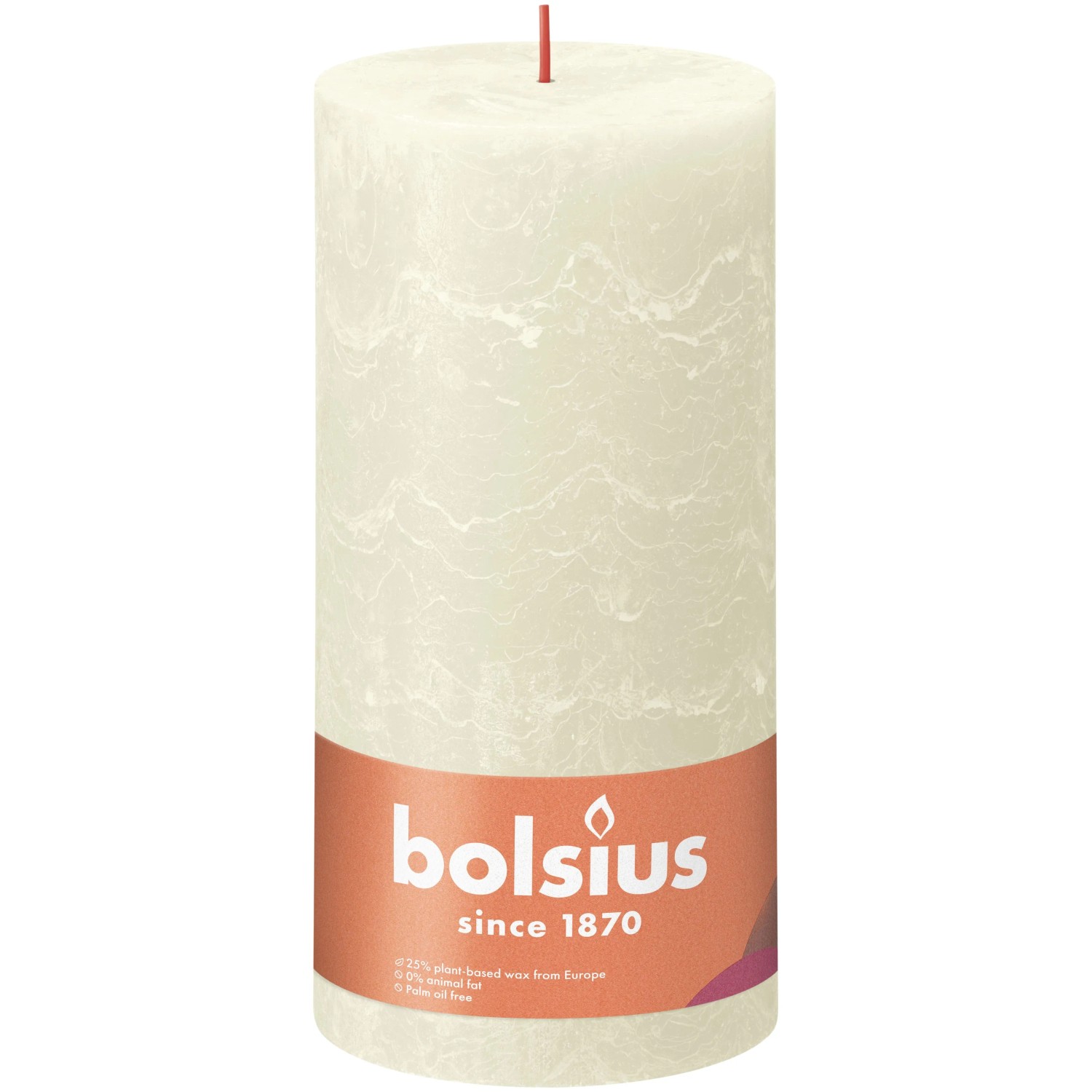 Bolsius Rustykalna świeca Shine, 200/100 mm, Miękka Perła, świeca filarowa dla przytulnej atmosfery.