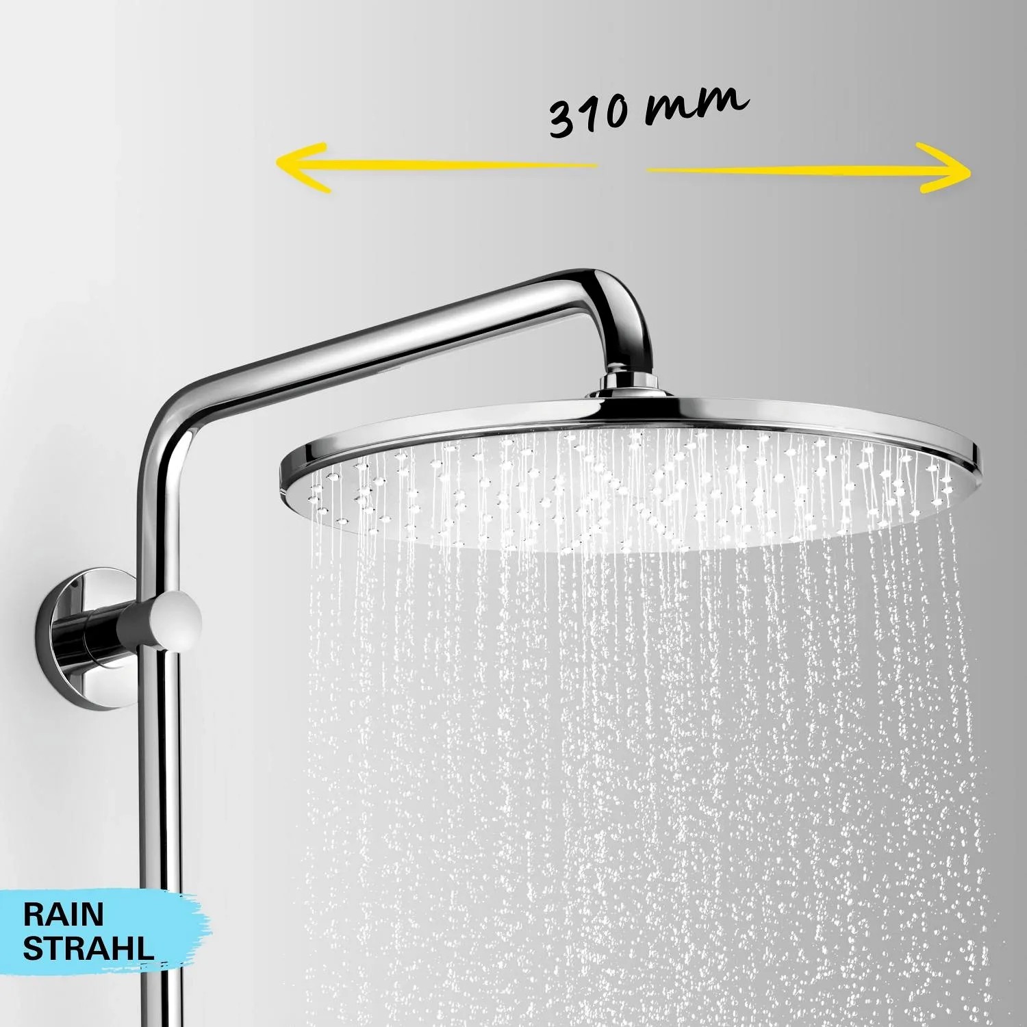 Bateria umywalkowa Grohe Start S-Size z deszczownicą i wymiarem 310mm.