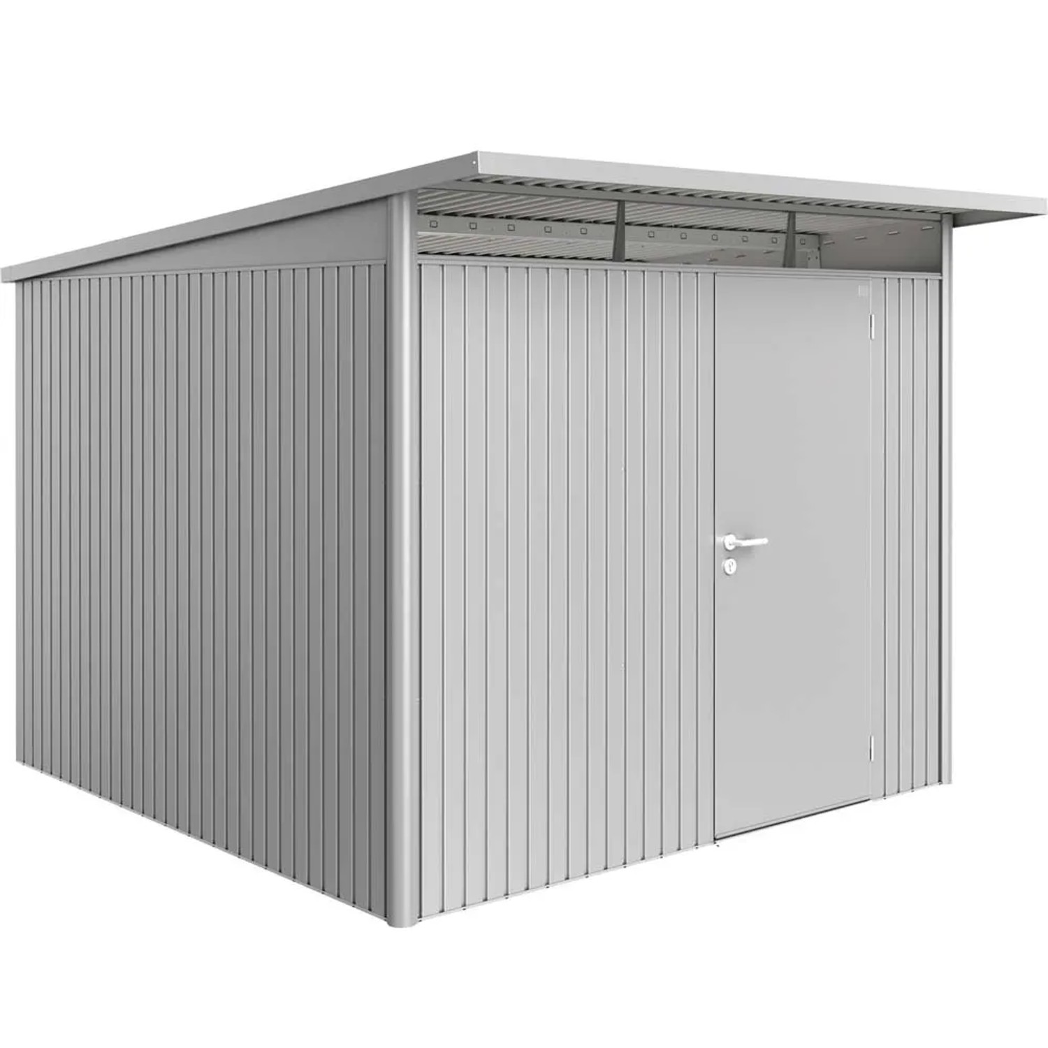 Biohort Domek ogrodowy AvantGarde A8 srebrny drzwi pojedyncze - 260 x 380 cm