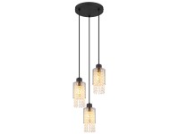 Globo Lampa wisząca BACKEY 3xE27 15W czarny mat