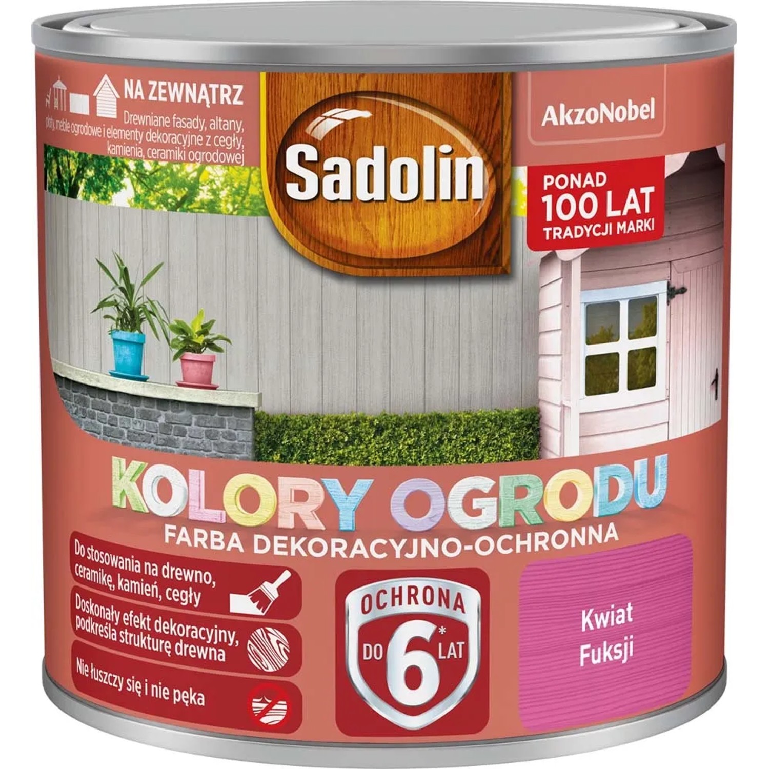 Sadolin Kolory ogrodu farba do drewna kwiat fuksji 250 ml