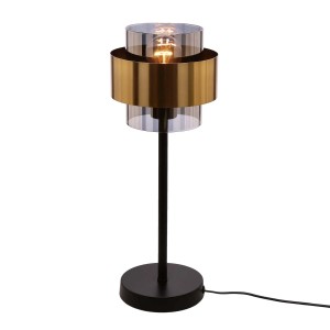 Candellux Lampa stołowa SPIEGA 1xE27 60W czerń+mosiądz