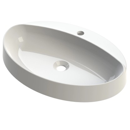 Umywalka Werona nablatowa konglomerat marmurowy biała