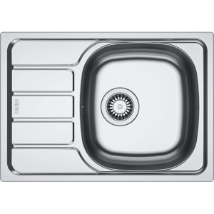 Zlewozmywak ze stali nierdzewnej z ociekaczem i komorą.