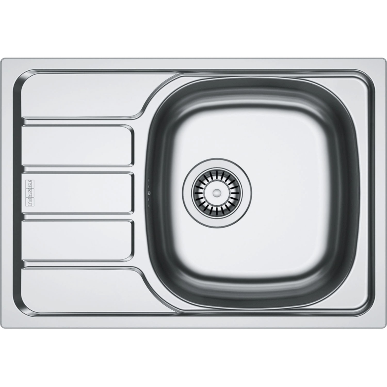 Franke Zlewozmywak SKN 611-62/44 1-kom. z ociekaczem stalowy - 62 x 43,5 cm