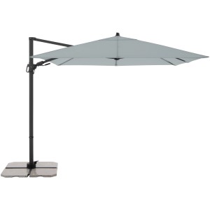 Jasnoszary parasol z korbą Derby DX, ok. 276x276 cm, ze stojakiem.