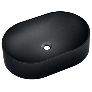 Czarna, owalna umywalka nablatowa t.b.t.