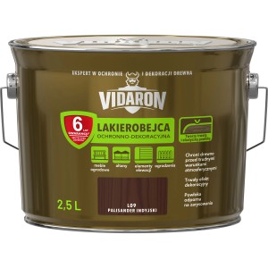 Vidaron Lakierobejca Palisander Indyjski, puszka 2,5L. Ochrona drewna na zewnątrz.