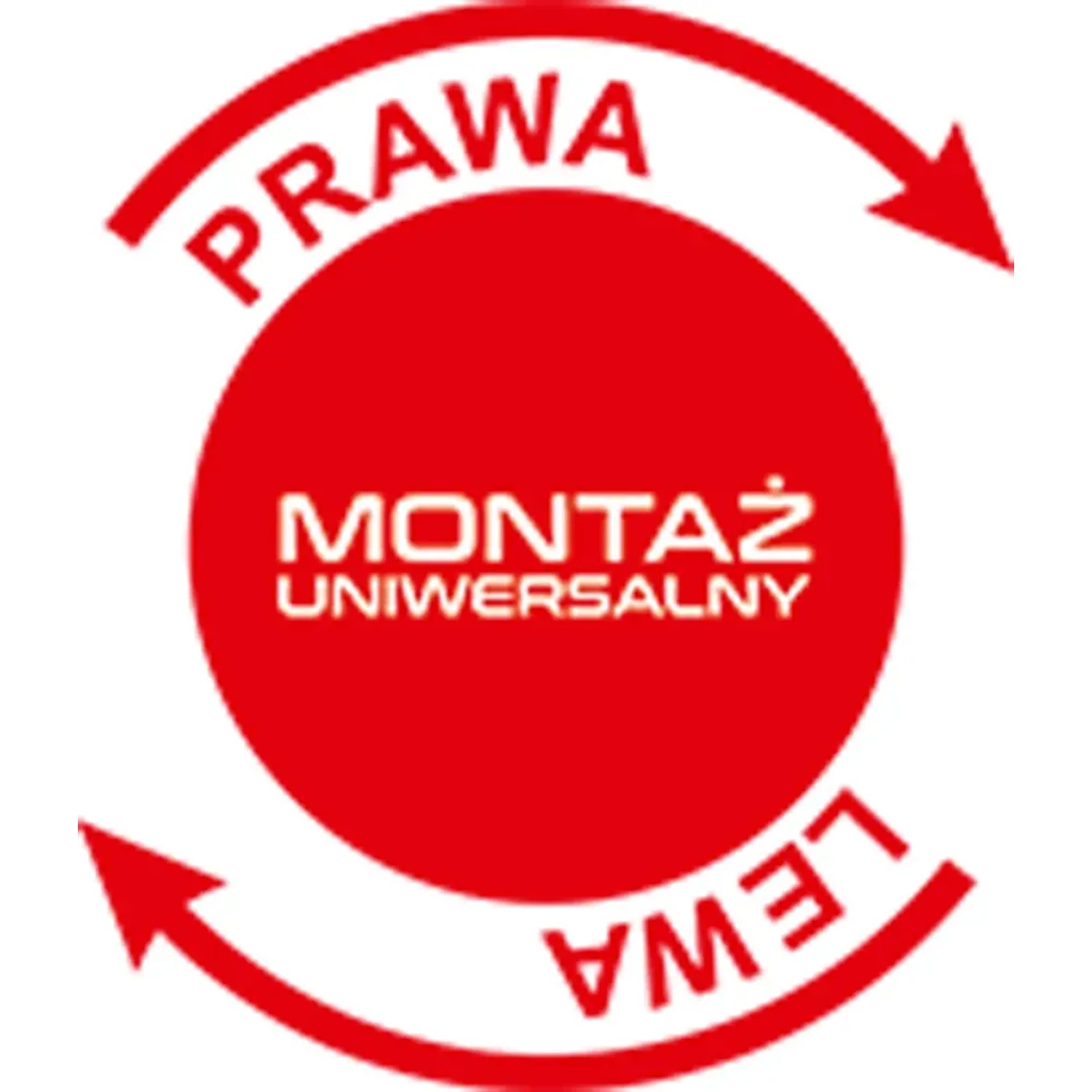 Symbol uniwersalnego montażu (prawy/lewy) dla kabin prysznicowych t.b.t.