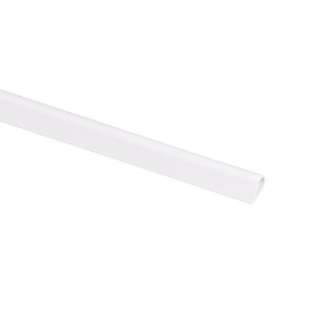 Biały profil zaciskowy z tworzywa sztucznego, 0,9 mm x 15 mm x 1000 mm, do mocowania elementów.