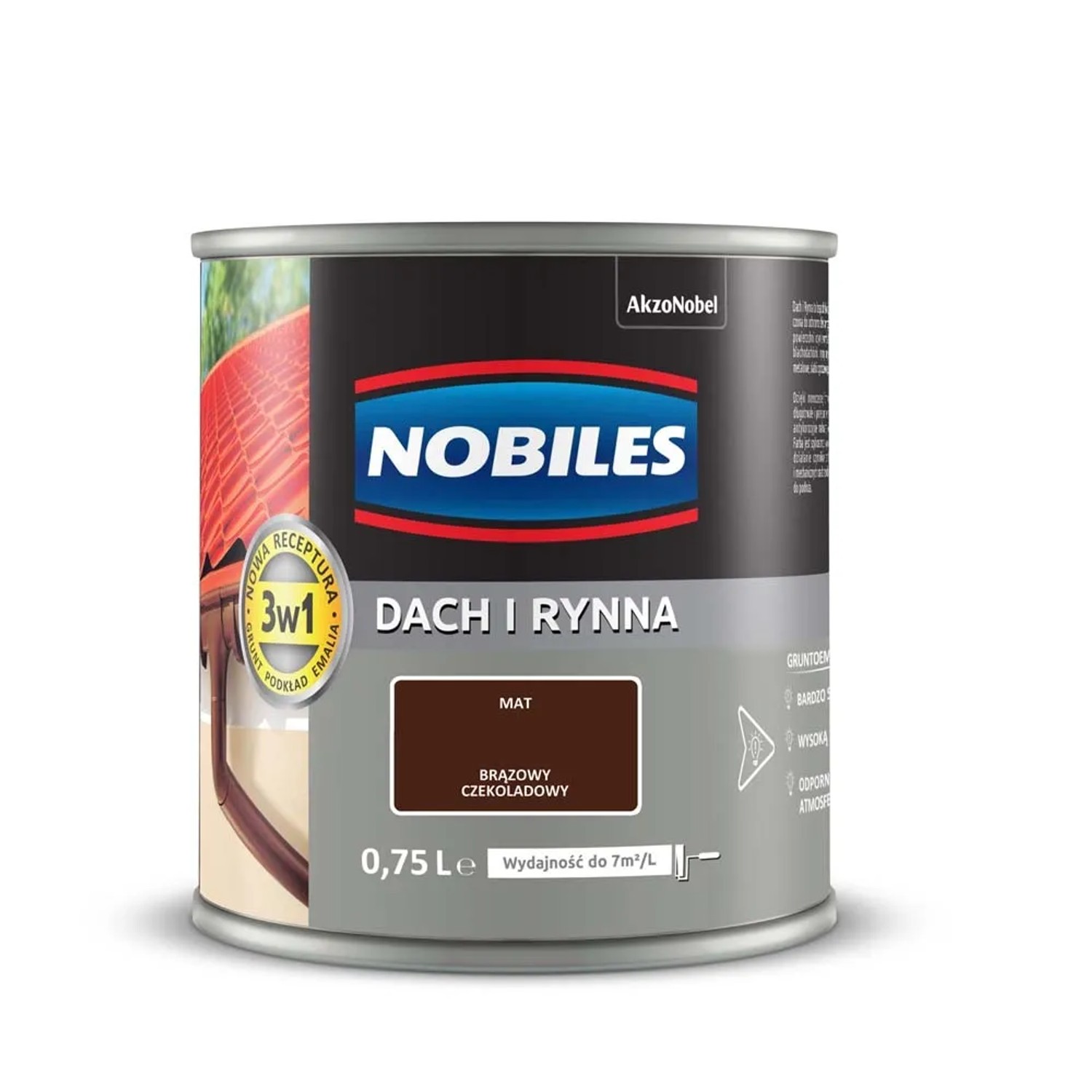 Nobiles Emalia Dach i Rynna brąz czekoladowy 750 ml