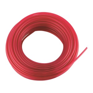 Żyłka do podkaszarki LUX, 2,4 mm x 15 m, czerwona, zwinięta do szpul.