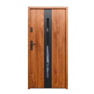 Drzwi zewnętrzne stalowe Aeris BL złoty dąb 90L