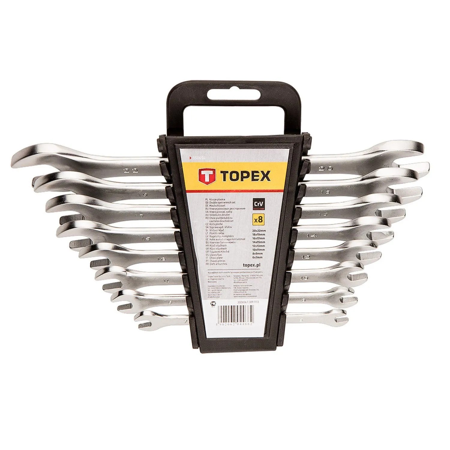 Topex Klucze płaskie dwustronne 6-22 mm - 8 szt.
