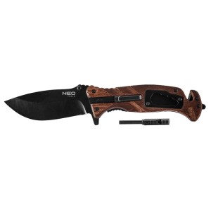 NEO TOOLS Nóż survivalowy składany 6 w 1, 22 cm