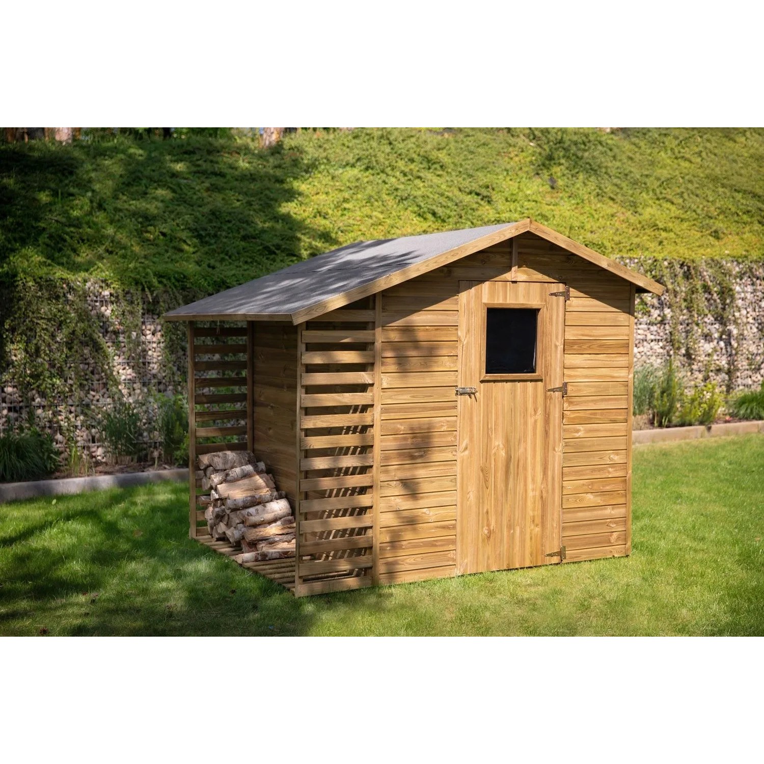 Werth-Holz Domek ogrodowy Torino z dostawką - 180x180 cm, wys. 210 cm