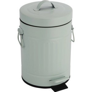 Miętowy kosz na kosmetyki w stylu retro, 3 l, z pedałem.