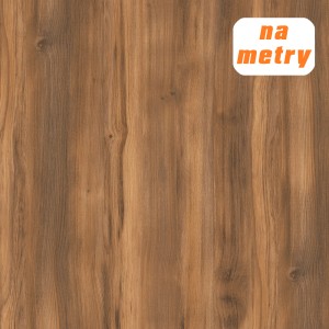 Dekoracyjna płyta meblowa z rysunkiem drewna w kolorze brązowym.