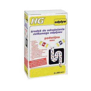 HG środek do udrażniania rur, 2x500ml, do usuwania zatorów.