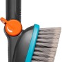 Gardena Cleansystem Szczotka ręczna Soft M z przyłączem węża, antracytowa i turkusowa krawędź.