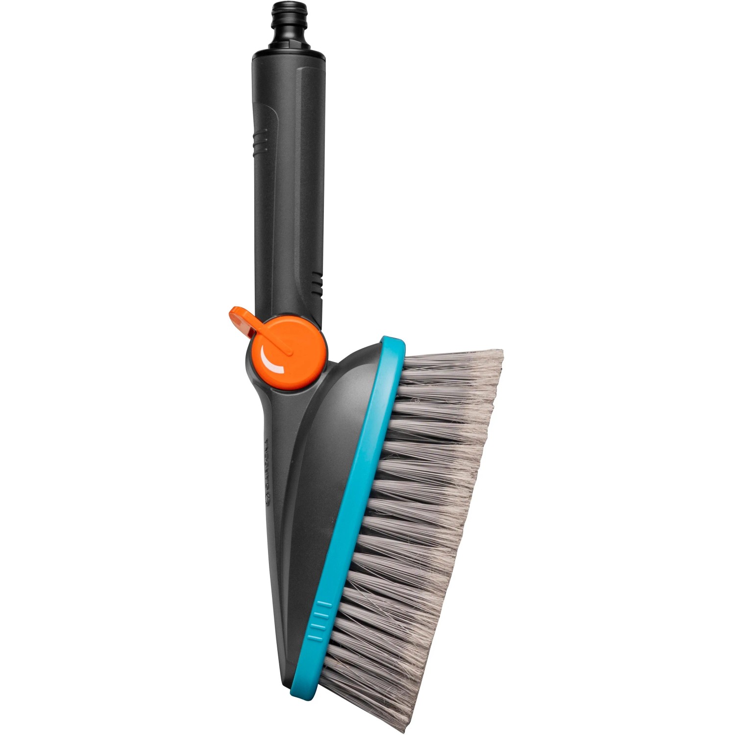 Gardena Cleansystem Szczotka ręczna Soft M z przyłączem węża, antracytowa i turkusowa krawędź.