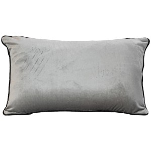 Szara poduszka t.b.t. z czarną lamówką. Poduszka dekoracyjna do salonu i sypialni.