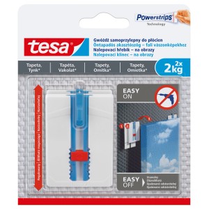 Haczyk samoprzylepny Tesa Powerstrips do płócien i obrazów do 2 kg.