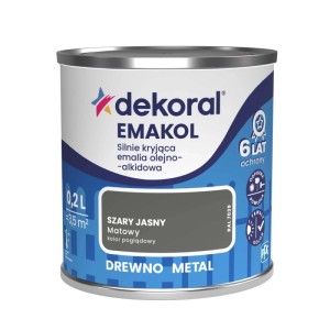 Dekoral Emalia Emakol Strong do metalu i drewna szary jasny matowa 200 ml