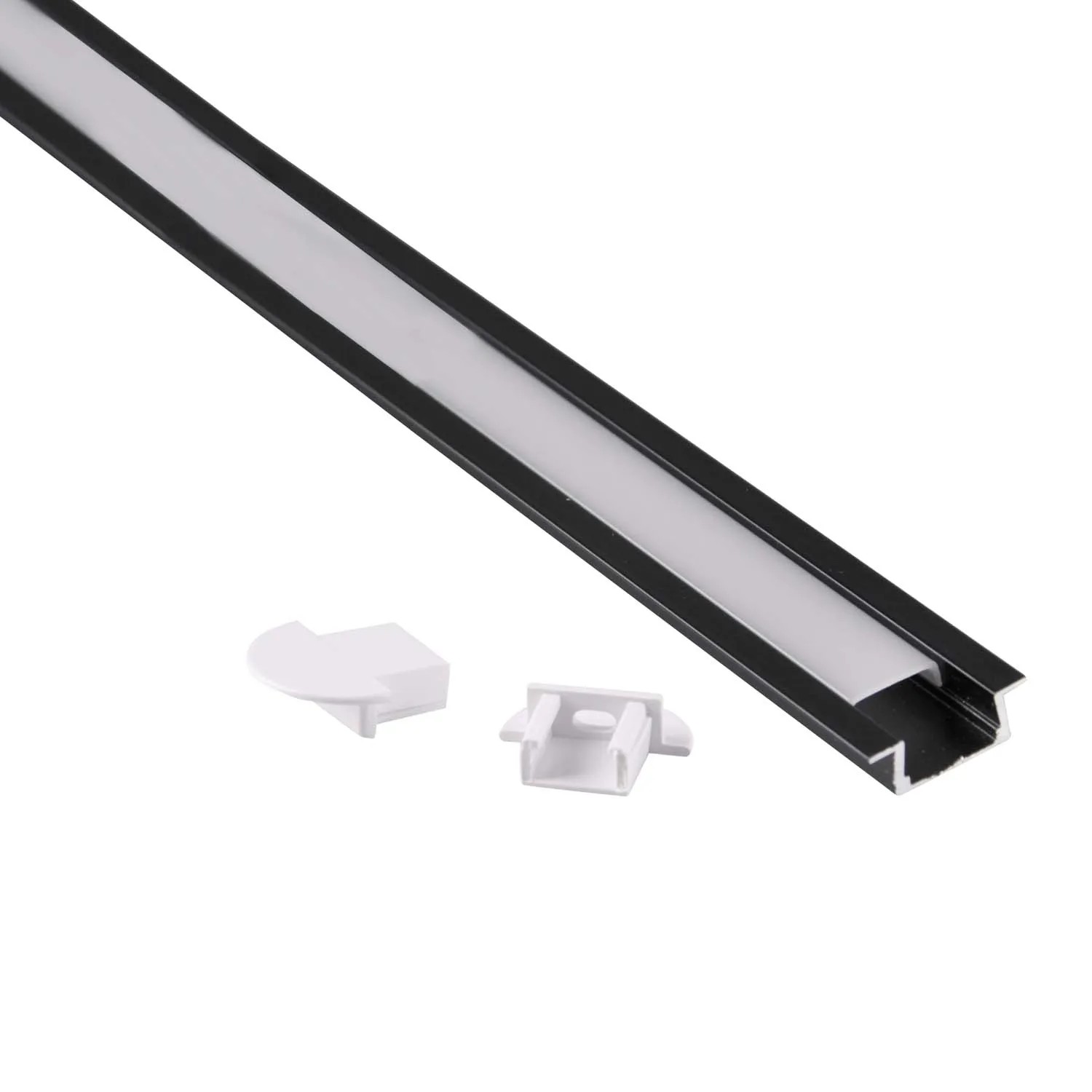 Polux Profil aluminiowy podtynkowy czarny 2 m