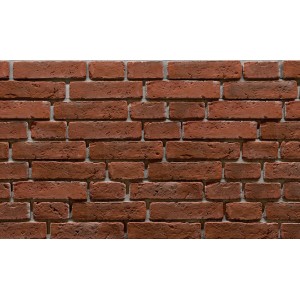Dekoracyjna ściana z czerwonych cegieł klinkierowych t.b.t.