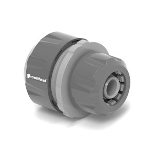 Szare szybkozłącze do wody Cellfast do węży ogrodowych.