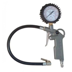 LUX Pistolet do pompowania kół z manometrem i wężem do pompowania opon.