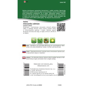 Mieszanka nasion sałaty: Atrakcyjne odmiany sałaty w różnych kolorach i kształtach.