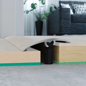 Zbliżenie listwy przejściowej t.b.t. do podłóg.