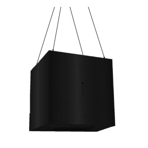 Czarny okap wyspowy t.b.t., wiszący.