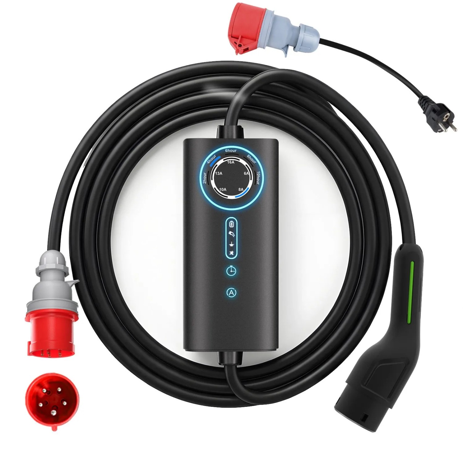 Junsun Ładowarka EV 11 kW 10 m Kabel Typ 2 3-fazowy 6-16A z Adapter