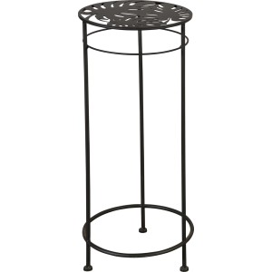 Antracytowy metalowy kwietnik Monstera, Ø 28 cm x 70 cm.