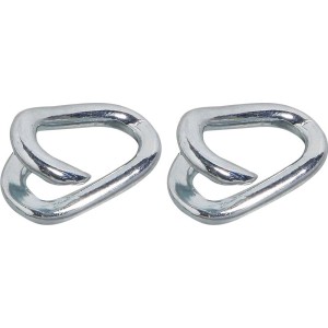 Dwa srebrne zamki łańcuchowe jako akcesoria i części zamienne.