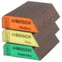 Blok szlifierski Bosch Expert Combi S470, zestaw z różnymi gradacjami materiałów ściernych.