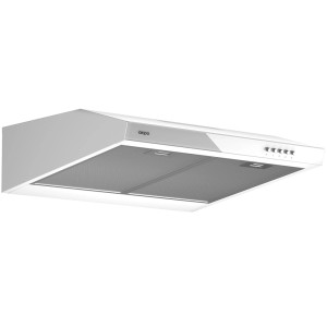 Biały okap płaski t.b.t. do kuchni.