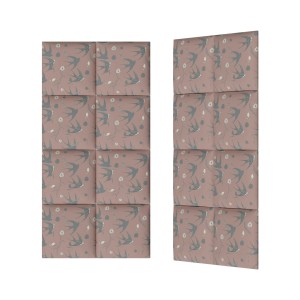 Panele ścienne t.b.t. z motywem ptaków, różowe. Dekoracyjne wykończenie ścian do salonu.