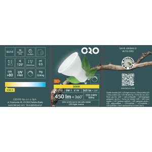 t.b.t. Żarówka LED GU10, 5W, 3000K, biała neutralna.