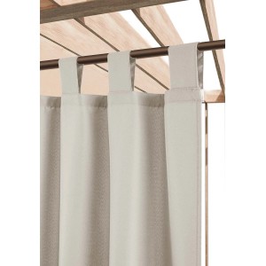 Beżowa zasłona z pętelkami do zawieszenia na karniszu. Kategoria: Zasłony i firany.