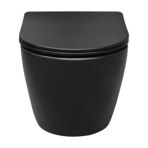 Miska WC Lucano wirowa czarny z deską wolnoopadającą 33x37x49