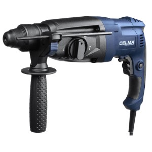 Niebieski młotowiertarka Celma z dodatkowym uchwytem. Wiertarka udarowa dla majsterkowiczów.