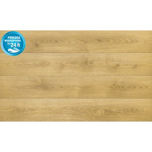 Jasne wyglądające panele podłogowe z drewna. Wodoodporne do 24 godzin.